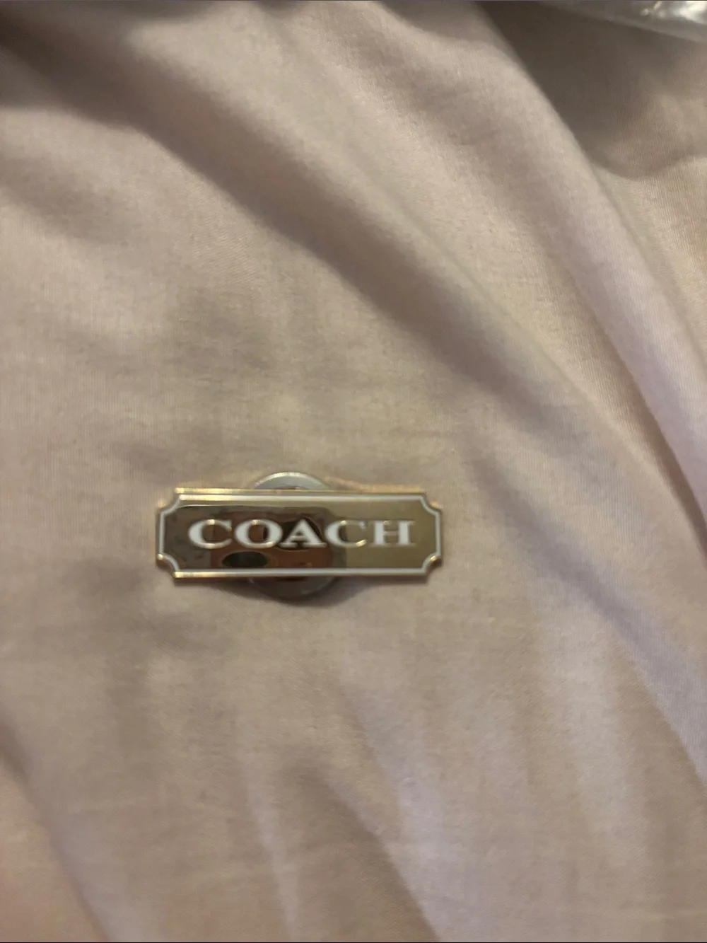 Rose Shadow Collection Coach White & Gold Logo Magnetic Pin